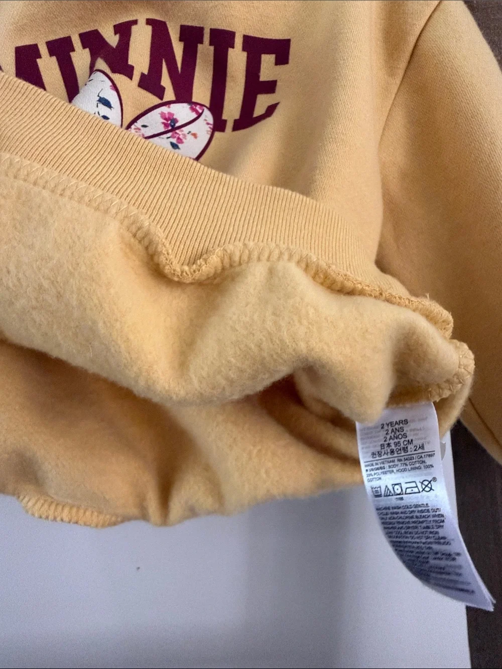 GAP Yellow Minnie Mouse Hooded Sweatshirt with Ear Details